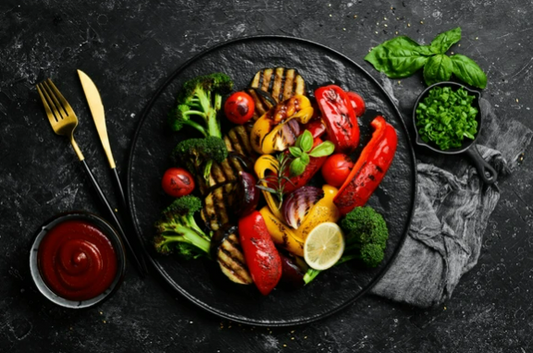 légumes grillés à lhuile d'olive et aux herbes de Provence sur Braséro plancha