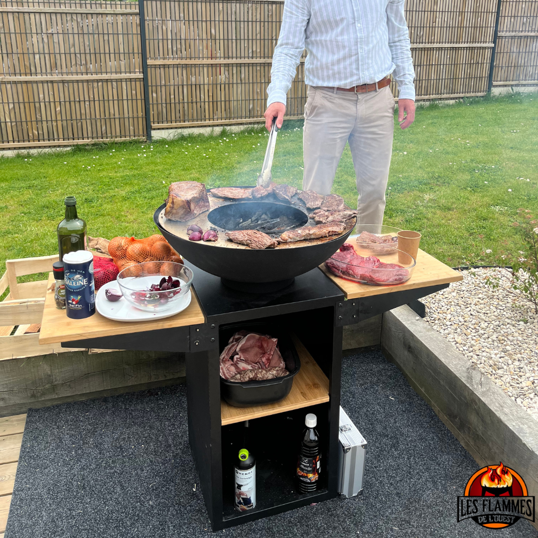 braséro plancha viande légumes terasse